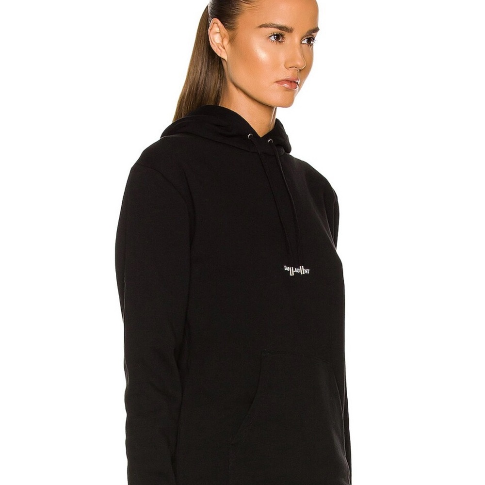 Saint Laurent Logo Hoodie – Black - Picture 10 of 12